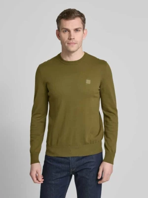 Sweter z dzianiny z detalem z logo model ‘Kanovano’ Boss Orange