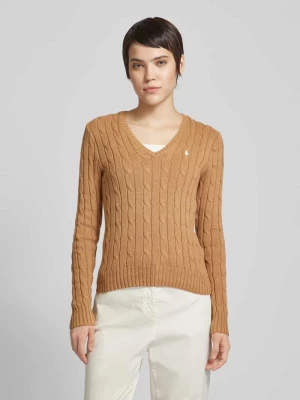 Sweter z dzianiny z detalem z logo model ‘KIMBERLY’ Polo Ralph Lauren