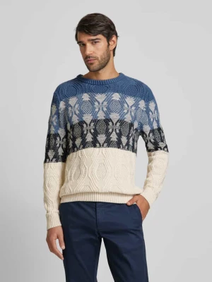 Sweter z dzianiny z detalem z logo RAGMAN