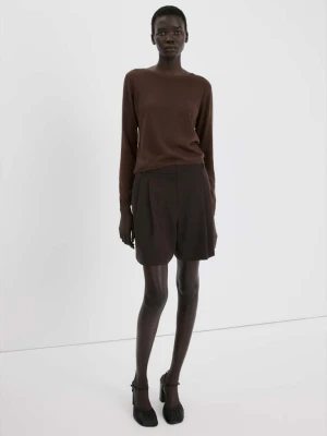 Sweter z dzianiny z długim rękawem czekoladowy - Kobieta - - MANGO