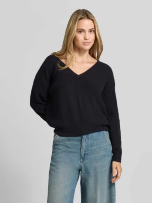 Sweter z dzianiny z dodatkiem lnu model 'DAMSVILLE' American Vintage Czarny