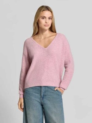Sweter z dzianiny z dodatkiem lnu model 'DAMSVILLE' American Vintage Jasnoróżowy