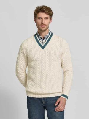 Sweter z dzianiny z dodatkiem wełny MCNEAL Gliniany melanż