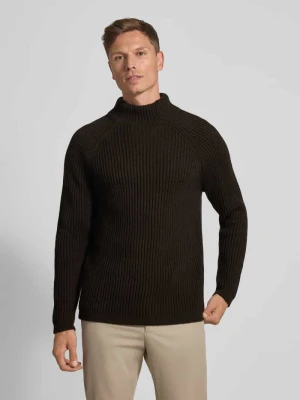 Sweter z dzianiny z dodatkiem wełny z alpaki model ‘ARVID’ drykorn