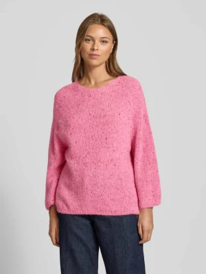 Sweter z dzianiny z dodatkiem wełny z alpaki z rękawami o dł. 3/4 Rich & Royal