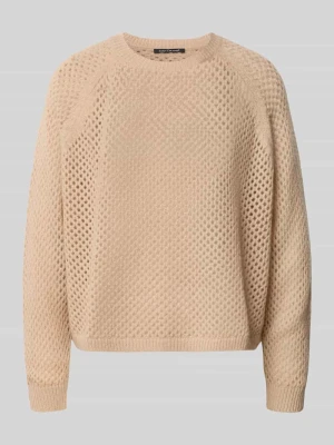 Sweter z dzianiny z domieszką kaszmiru LUISA CERANO Brudnoróżowy