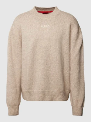 Sweter z dzianiny z Domieszka wełny i kaszmiru Model 'Seese' Hugo Beżowy