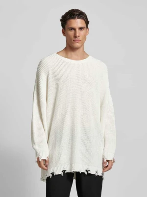 Sweter z dzianiny z efektem znoszenia carlo colucci