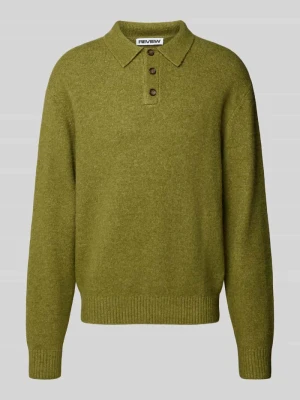 Sweter z dzianiny z elastycznej mieszanki wełny o kroju relaxed fit REVIEW Trawiasty zielony