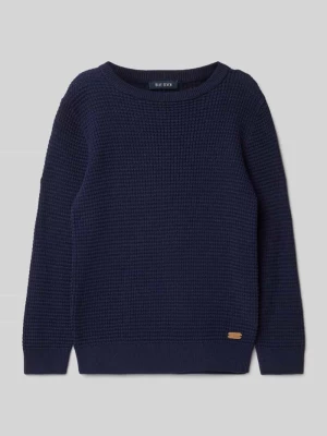 Sweter z dzianiny z fakturowanym wzorem BLUE SEVEN