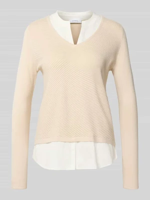 Sweter z dzianiny z fakturowanym wzorem comma