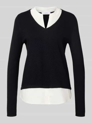Sweter z dzianiny z fakturowanym wzorem comma