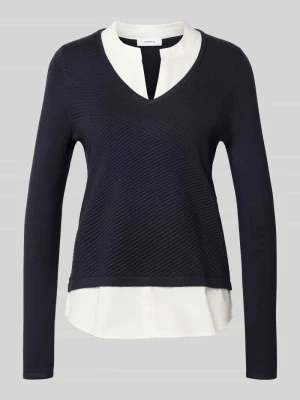 Sweter z dzianiny z fakturowanym wzorem comma
