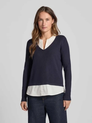 Sweter z dzianiny z fakturowanym wzorem comma