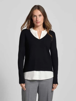 Sweter z dzianiny z fakturowanym wzorem comma