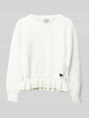 Sweter z dzianiny z fakturowanym wzorem Guess