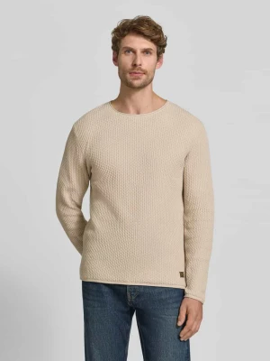 Sweter z dzianiny z fakturowanym wzorem model 'BLUMASON' Jack&Jones Beżowy
