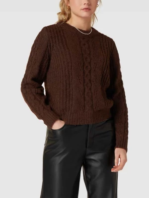 Sweter z dzianiny z fakturowanym wzorem model ‘CASSANDRA’ Pieces