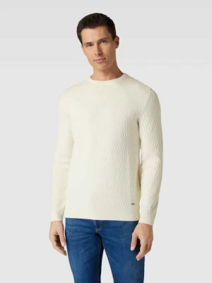 Sweter z dzianiny z fakturowanym wzorem model ‘Fabion’ JOOP! Collection