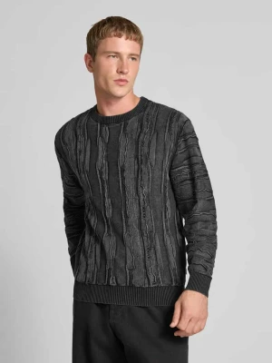 Sweter z dzianiny z fakturowanym wzorem model ‘Jamie’ Redefined Rebel