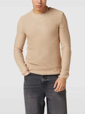 Sweter z dzianiny z fakturowanym wzorem model ‘JARAH’ !solid