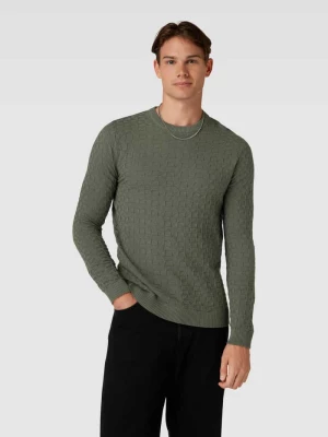 Sweter z dzianiny z fakturowanym wzorem model ‘KALLE’ Only & Sons