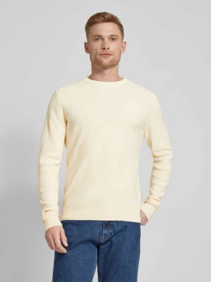 Sweter z dzianiny z fakturowanym wzorem model ‘Karl’ casual friday