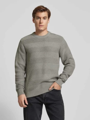 Sweter z dzianiny z fakturowanym wzorem model ‘Karl’ casual friday