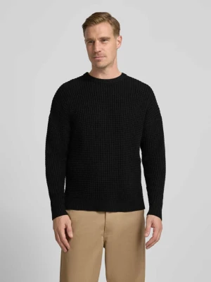 Sweter z dzianiny z fakturowanym wzorem model ‘Neelio’ drykorn