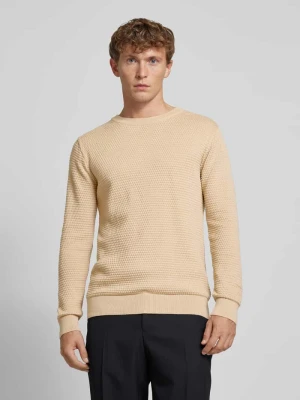 Sweter z dzianiny z fakturowanym wzorem model ‘VAGN’ KnowledgeCotton Apparel