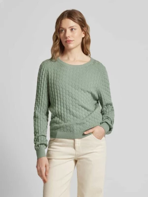 Sweter z dzianiny z fakturowanym wzorem QS