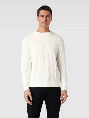 Sweter z dzianiny z fakturowanym wzorem z logo model ‘CAMO’ Armani Exchange