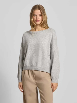 Sweter z dzianiny z głębokim dekoltem w łódkę Review