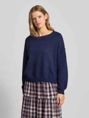 Sweter z dzianiny z głębokim dekoltem w łódkę Review