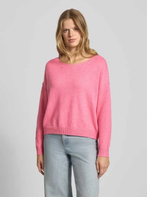 Sweter z dzianiny z głębokim dekoltem w łódkę Review