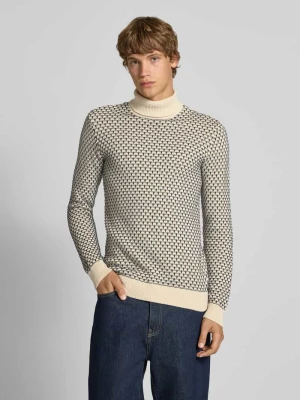 Sweter z dzianiny z golfem Blend
