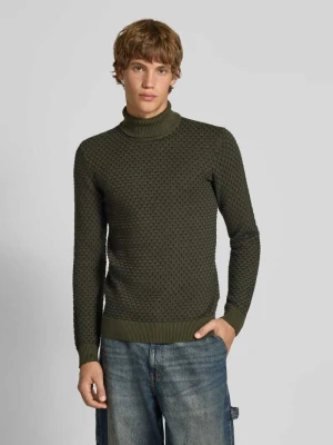 Sweter z dzianiny z golfem Blend