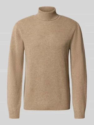 Sweter z dzianiny z golfem casual friday