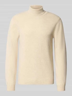 Sweter z dzianiny z golfem casual friday