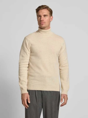 Sweter z dzianiny z golfem casual friday