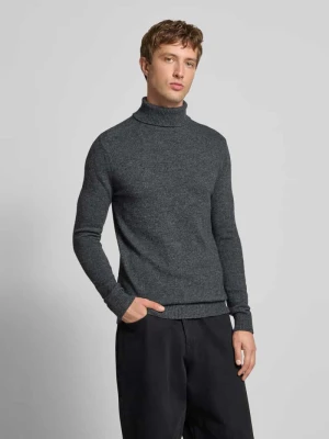 Sweter z dzianiny z golfem model ‘BRANKO’ Blend