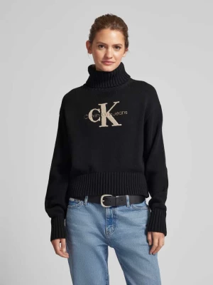 Sweter z dzianiny z golfem model ‘CHENILLE’ Calvin Klein Jeans