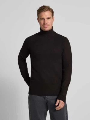 Sweter z dzianiny z golfem model ‘HEINE’ Casual Friday Czarny