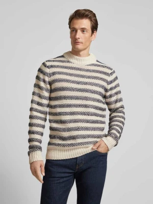 Sweter z dzianiny z golfem model ‘Karl’ casual friday