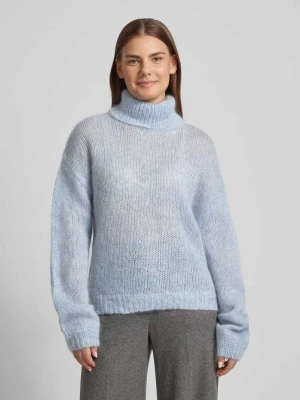 Sweter z dzianiny z golfem model ‘LAMBI’ YAS