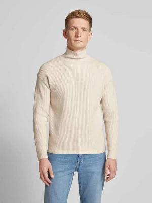 Sweter z dzianiny z golfem model ‘MASON’ drykorn