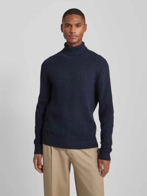 Sweter z dzianiny z golfem model ‘THEO’ Selected Homme