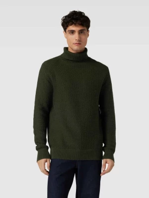 Sweter z dzianiny z golfem model ‘THIM’ Selected Homme