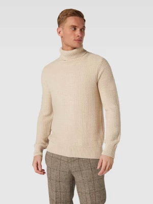 Sweter z dzianiny z golfem model ‘THIM’ Selected Homme