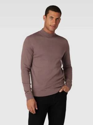 Sweter z dzianiny z golfem model ‘TOWN’ Selected Homme
